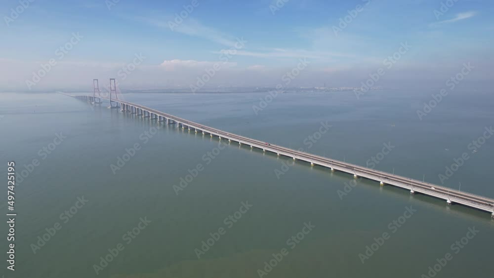 Suramadu bridge is a Landmark of Surabaya, connection from Surabaya city and Madura island Suramadu bridge is a Landmark of Surabaya, connection from Surabaya city and Madura island