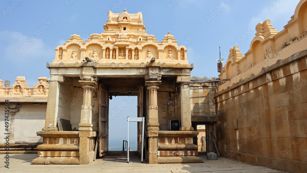 Main campus Entrance Gate of Gommateshwara Temple, Shravanbelagola, Karnataka, India