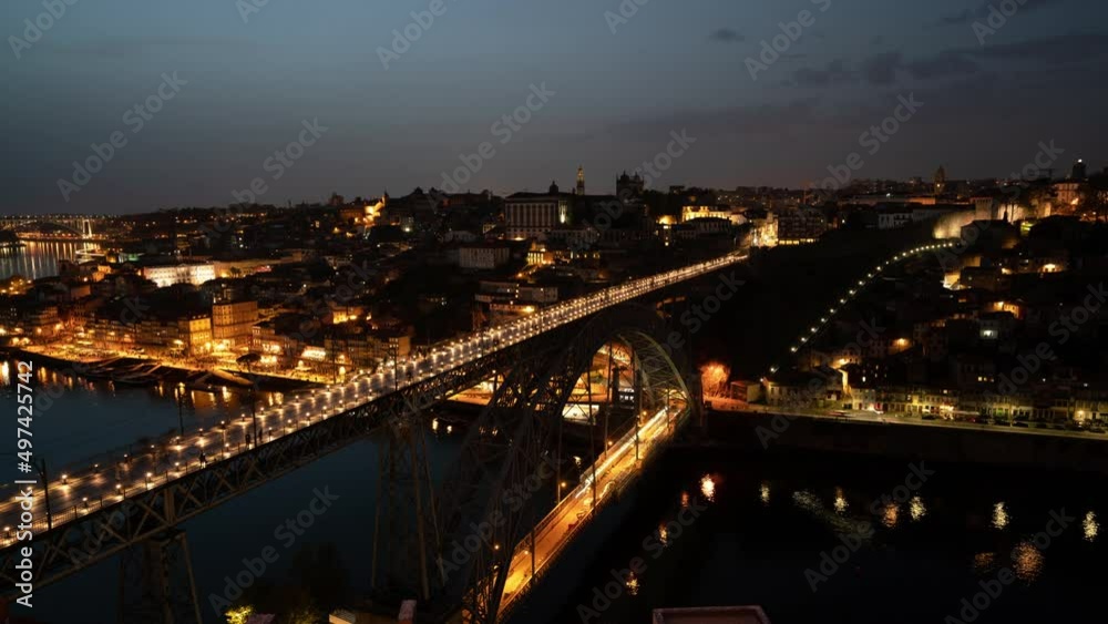 Time-lapse view of the Dom Luís I bridge in Porto, Portugal Time-lapse view of the Dom Luís I bridge in Porto, Portugal