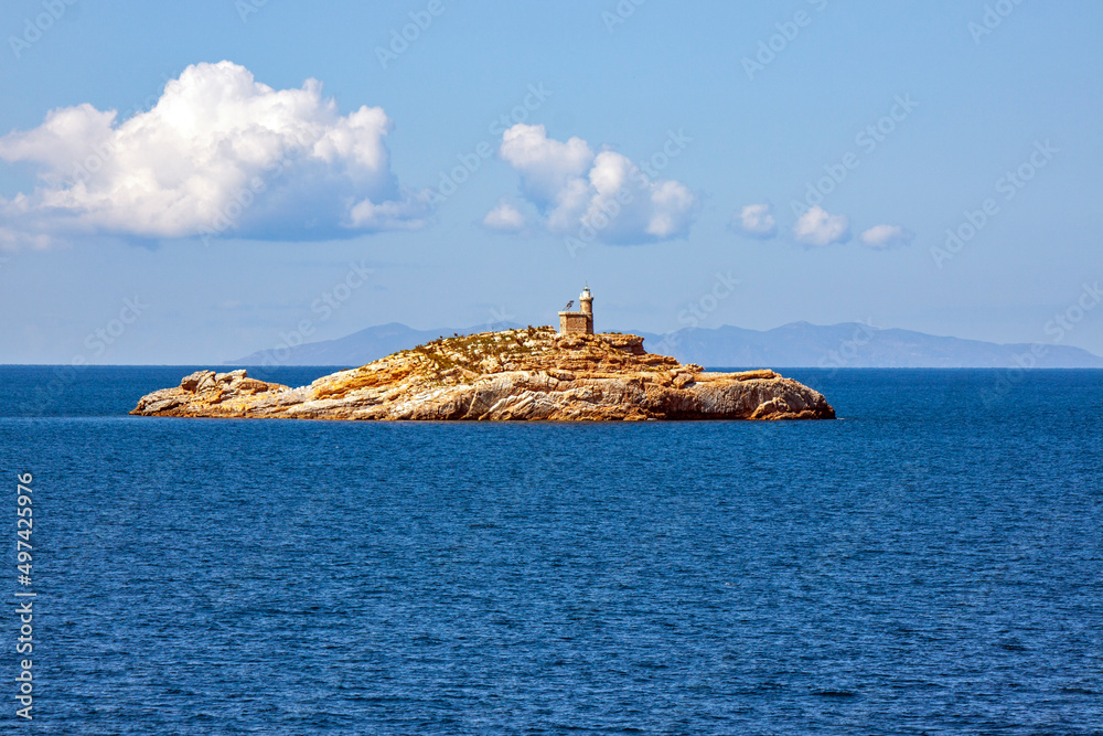 Scoglietto Lighthouse (Faro dello Scoglietto) is an active lighthouse located on the summit of a rocky islet in front of Portoferraio 
