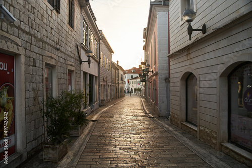 View of the streets of the old town Herceg Novi in Montenegro © Dima Anikin