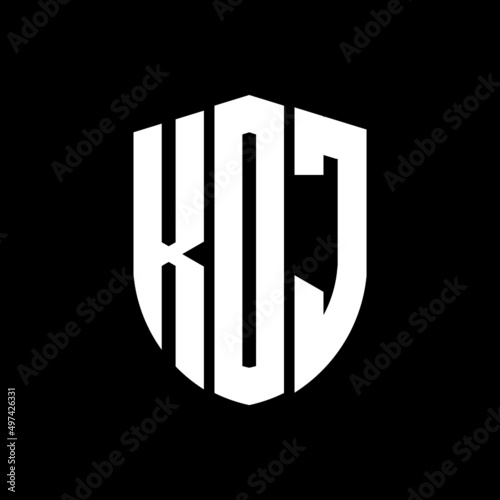 KOJ letter logo design. KOJ modern letter logo with black background. KOJ creative  letter logo. simple and modern letter logo. vector logo modern alphabet font overlap style. Initial letters KOJ  photo