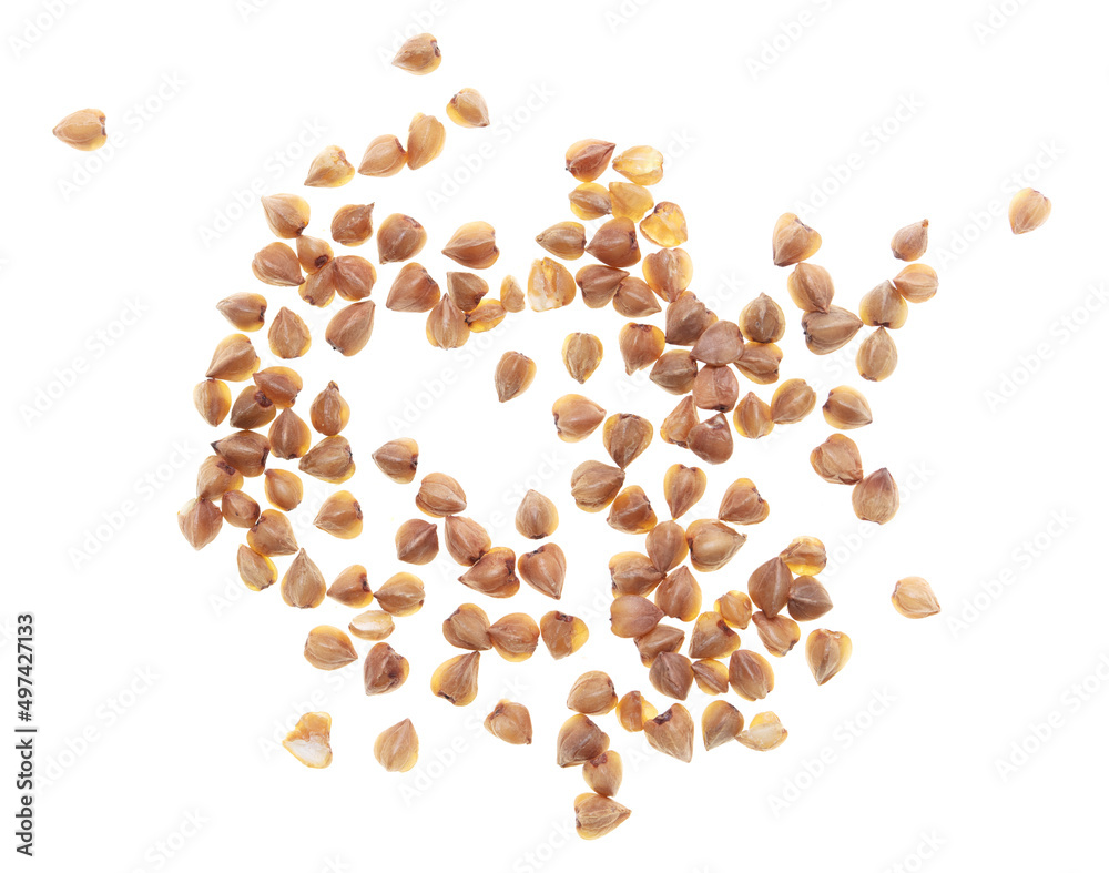 Buckwheat groats isolated on white background. Buckwheat groats isolated on white background.