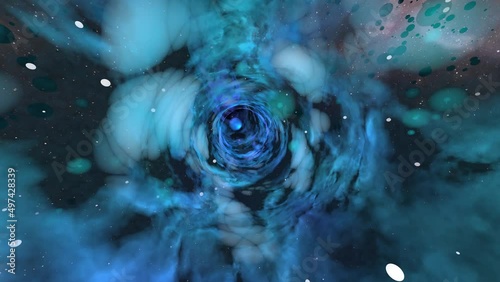 wormhole in space through flight animation photo