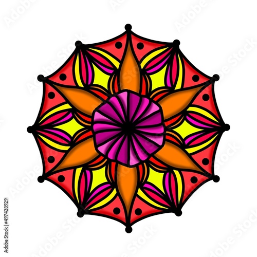 Mandala Flower Decorative Elements Vintage Oriental Pattern