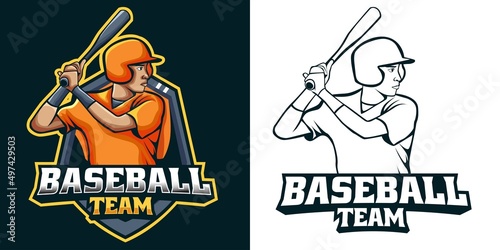 Baseball sport style mascot logo design