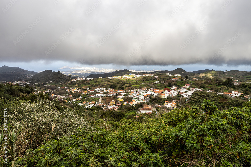 Fototapeta premium Rocky landscape at the village of Lanzarote on Gran Canaria island, Spain.