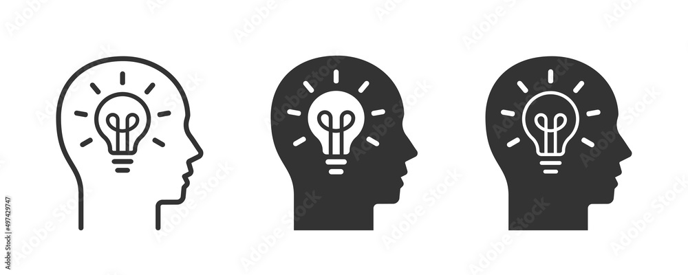 Brainstorming icon on white background. Vector illustration.
