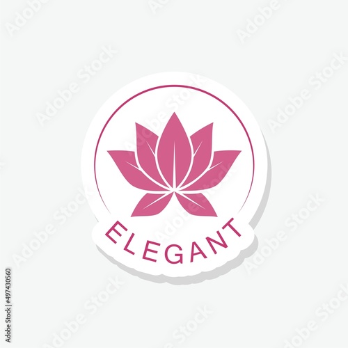Elegant Lotus flower sticker icon isolated  © sljubisa