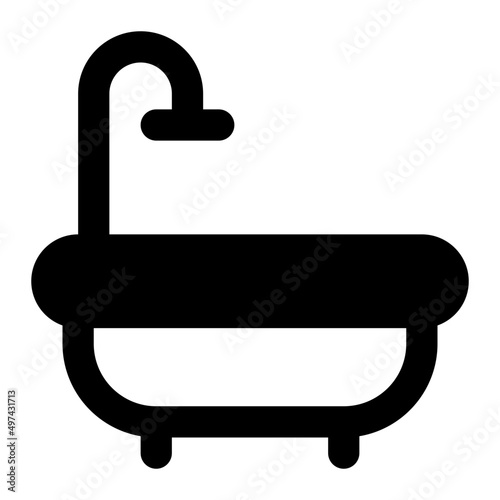 bathtub glyph icon