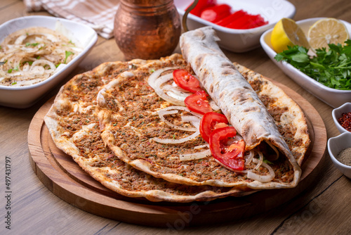 Turkish foods; Turkish pizz...