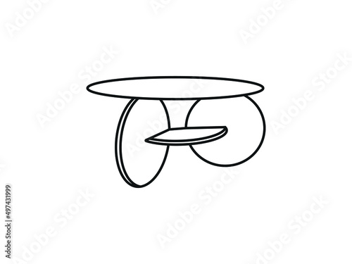  Tea table line icon concept. Tea table vector linear illustration, symbol, sign.  Tea table vector.tea table. creative  Business design © warrior_inc