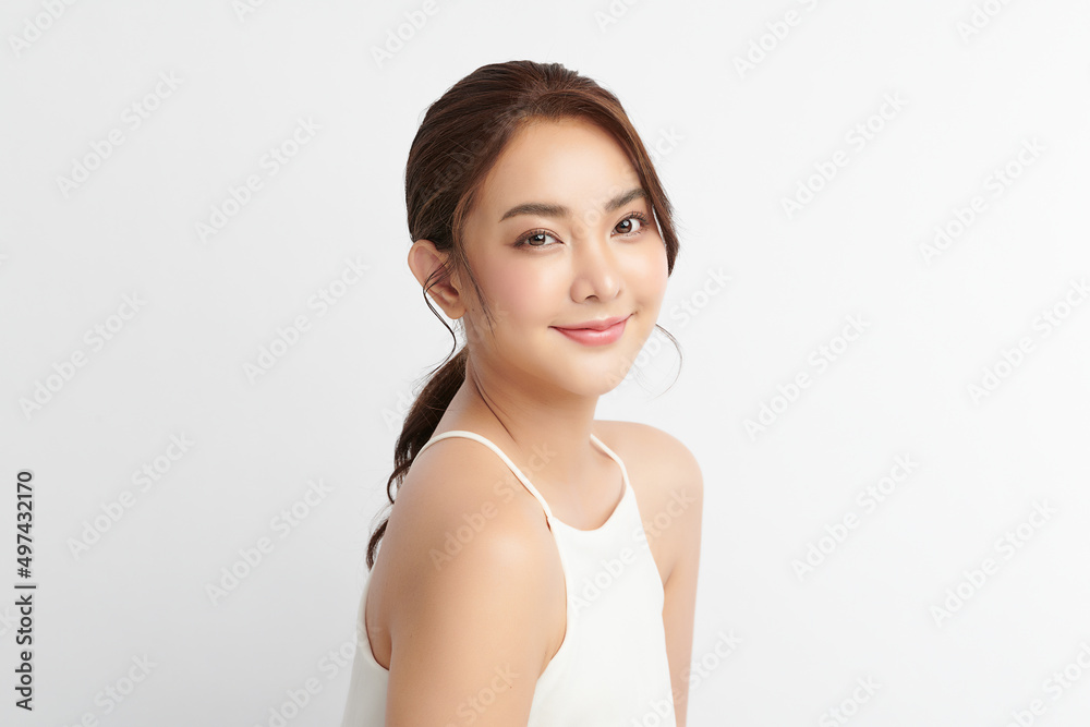 Beautiful young asian woman with clean fresh skin on white background, Face care, Facial treatment, Cosmetology, beauty and spa, Asian women portrait. Beautiful young asian woman with clean fresh skin on white background, Face care, Facial treatment, Cosmetology, beauty and spa, Asian women portrait.