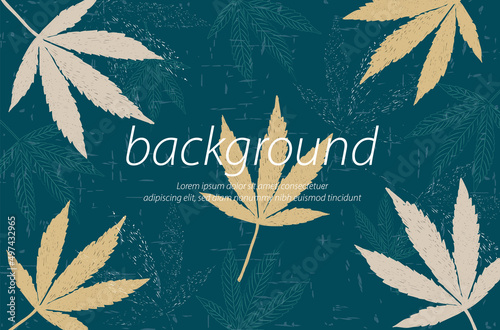  green background pattern cannabis cream yellow color wallpaper art design