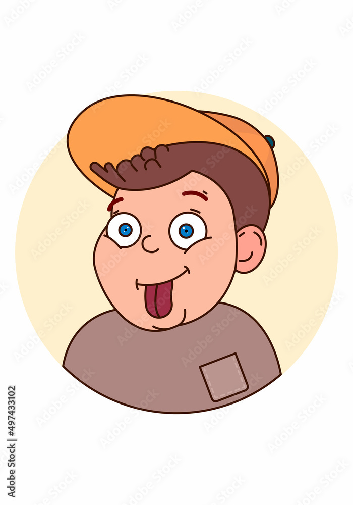 Cute little baby with a playful expression vector illustration