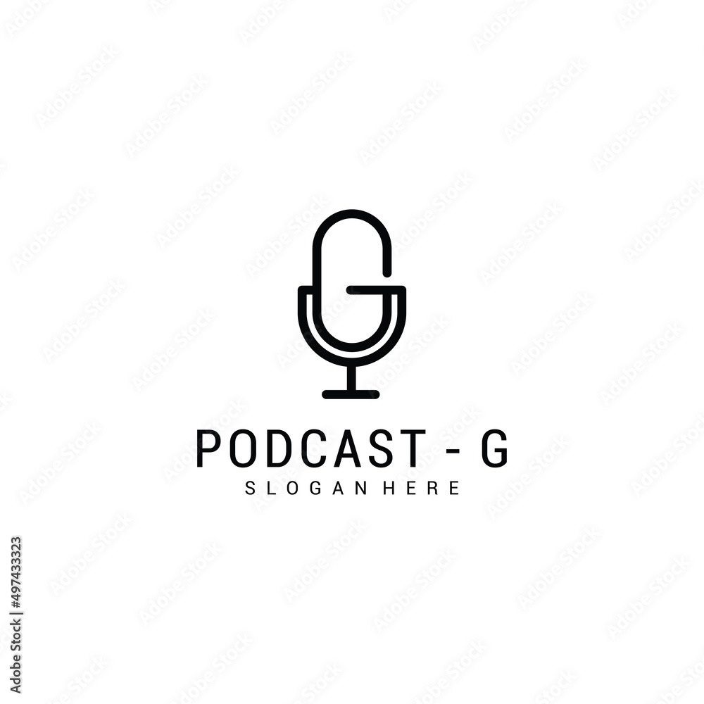 Microphone mic podcast music radio with initial letter g logo design inspiration Premium Vector Microphone mic podcast music radio with initial letter g logo design inspiration Premium Vector