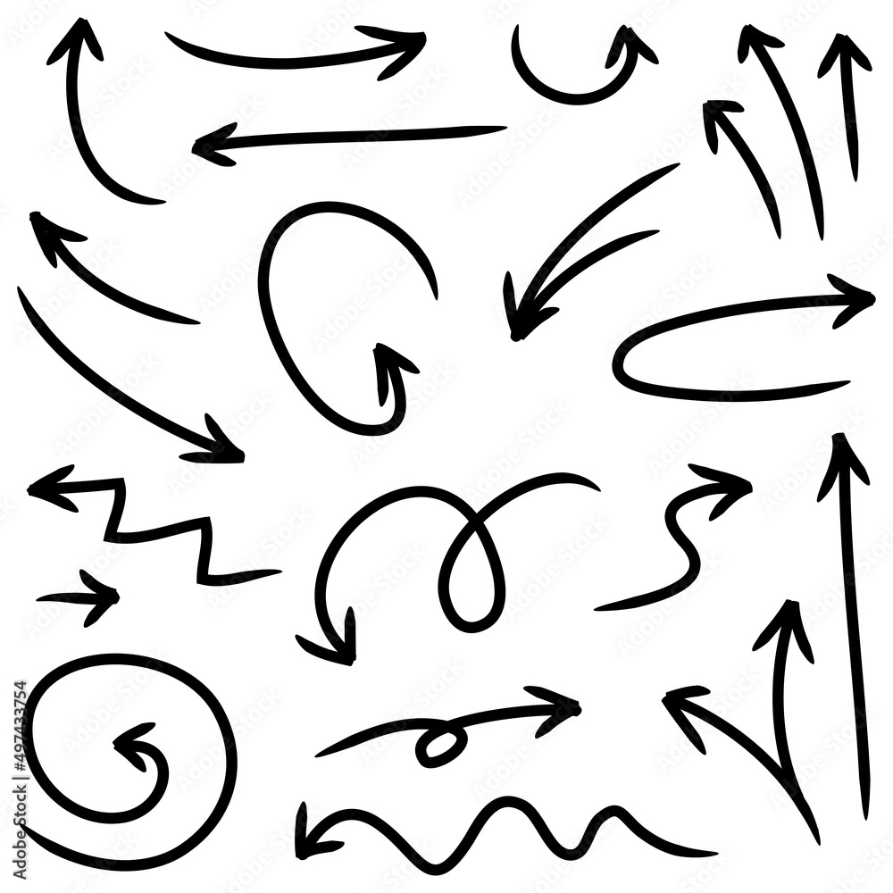 set of hand drawn arrows .Vector doodle design elements. Illustration on white background.for business infographic, banner, web and concept design. set of hand drawn arrows .Vector doodle design elements. Illustration on white background.for business infographic, banner, web and concept design.