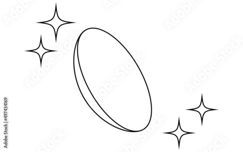 コンタクトレンズのシンプルな線画