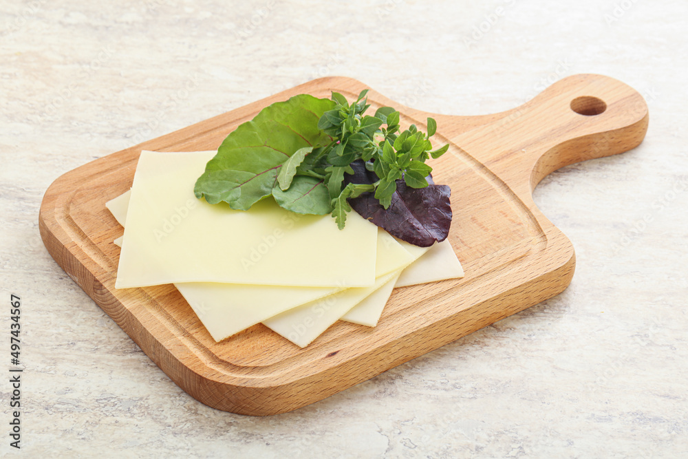 Sliced goat cheese for breakfast