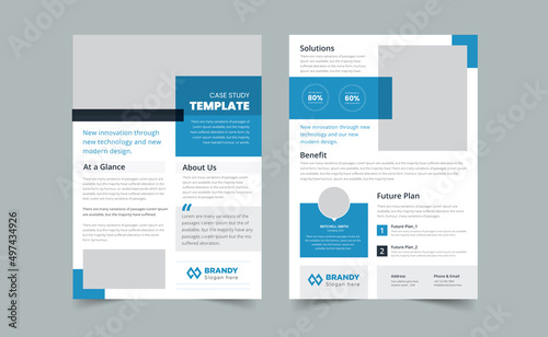 Case Study Template, Corporate Modern Business Double Side Flyer and Poster Template, Case Study Layout, Corporate Case Study template Design