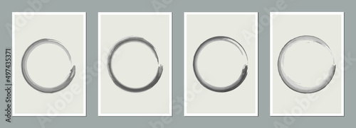 Abstract vector background design. Minimalist design.  Circular brush strokes. Cover design vector for wall decoration, postcard, brochure design, story template, social media posts and photos.