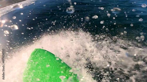 Slow motion surfing pov point of view GoPro footage riding waves swell Crystal clear reef Pacific Ocean Central Coast Sydney NSW Australia HD