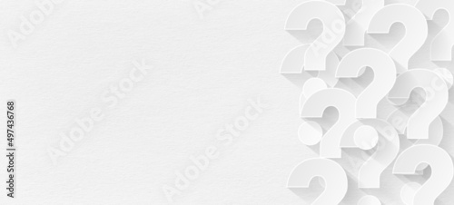Question mark design with copy space on white background