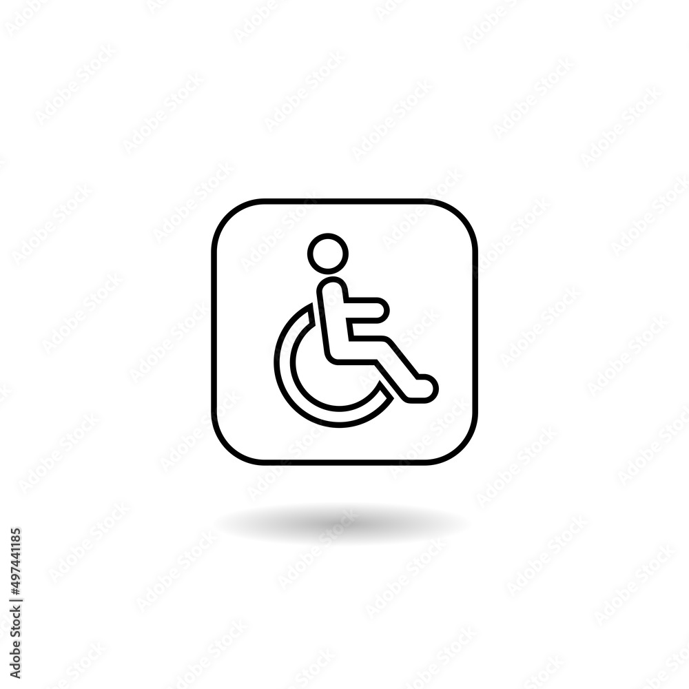 Wheelchair Handicap Symbol Icon with shadow Wheelchair Handicap Symbol Icon with shadow