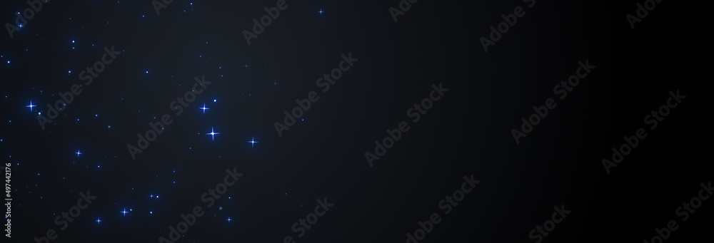 少な目　ひかえめ　夜空　浮遊　キラキラ　星　星屑　パーティクル　宇宙　横長　ワイド　壁紙