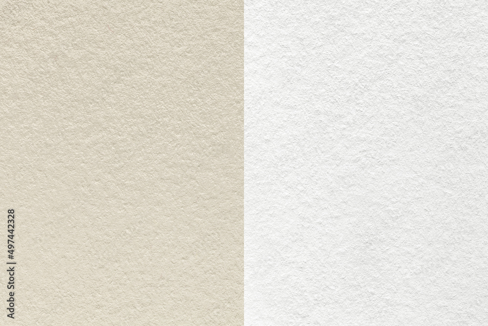 Texture of craft beige and white paper background, half two colors, macro.  Structure of cream craft cardboard. Stock Photo | Adobe Stock