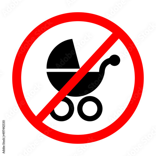 no baby carriage vector icon
