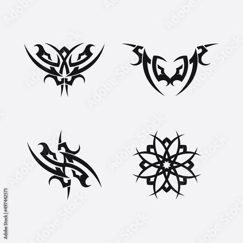 tribal  classic   black  ethnic tattoo icon vector illustration design logo