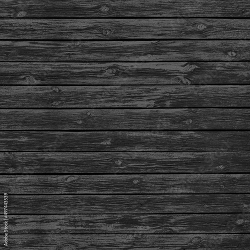 3D Fototapete Badezimmer - Fototapete Old black knotty wooden board texture. Dark gray rough horizontal wood plank square background