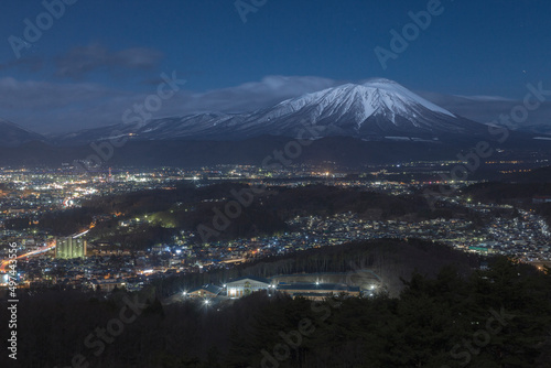 夜の岩手山（岩山展望台）