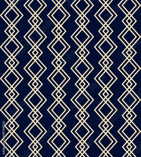 Abstract geometric background. Vector seamless pattern with rhombuses and zigzag lines. Vintage diamond wallpaper print