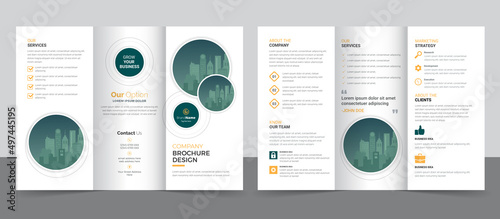 Creative corporate modern business trifold brochure template, trifold layout, letter, a4 size brochure.