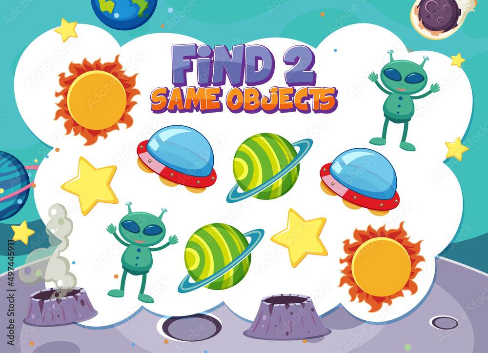 Find object game template of space