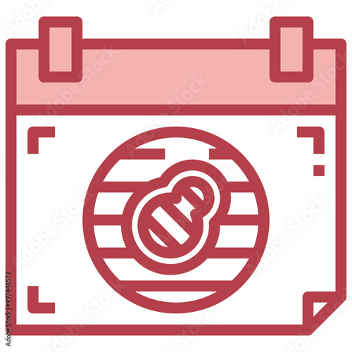 BARBECUE red line icon,linear,outline,graphic,illustration