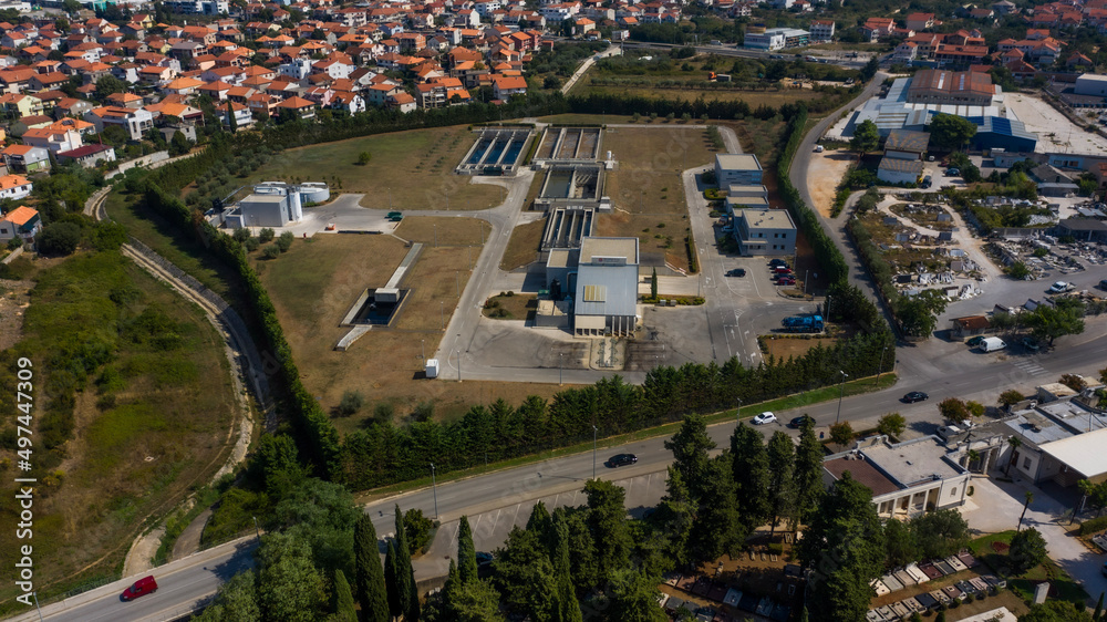 Aerial View of WWTP in Zadar, Croatia
