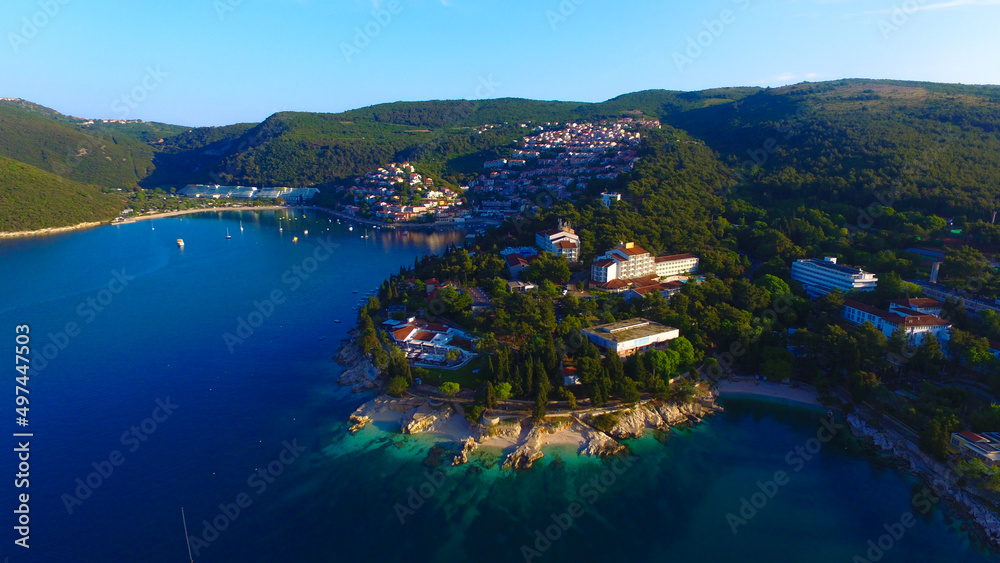 Aerial view of Rabac Bay, Rabac, Croatia