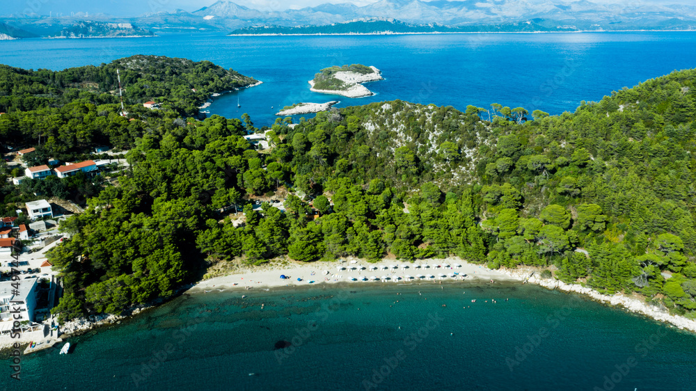 Aerial view of Saplunara, Island Mljet, Croatia Aerial view of Saplunara, Island Mljet, Croatia