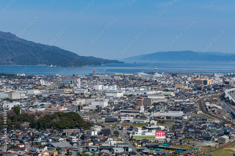 福井県敦賀市の街並み　衣掛山からの眺望