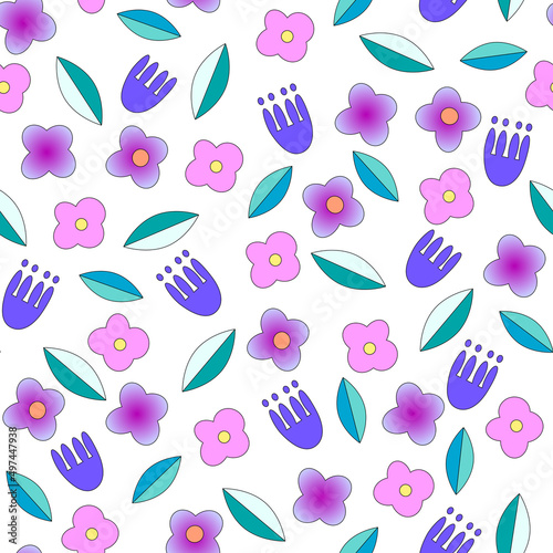 background with geometric flowers 