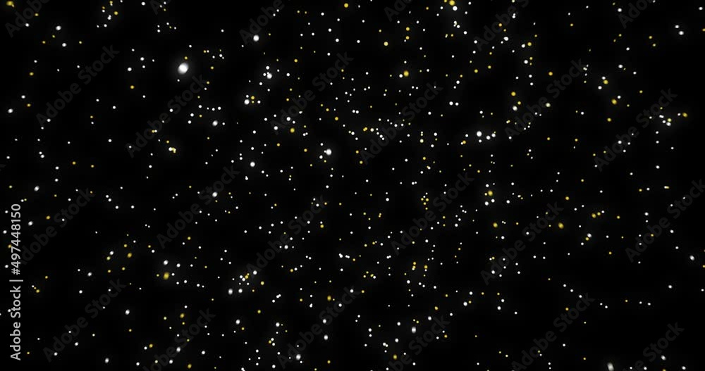 White and gold exploding particles on black background. White and gold exploding particles on black background.