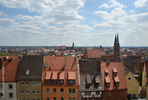 Panorama der Altstadt von Nürnberg, Franken, Bayern