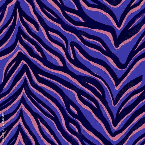 animalistic bright seamless pattern imitating the striped skin of a tiger, zebra. Bright rich bold pattern with a print of African safari animals in colorful stylish mimicking in nature