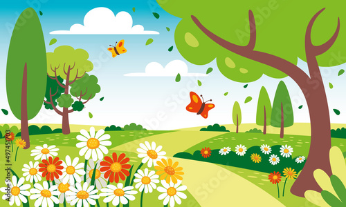 Spring Season Design With Flowers