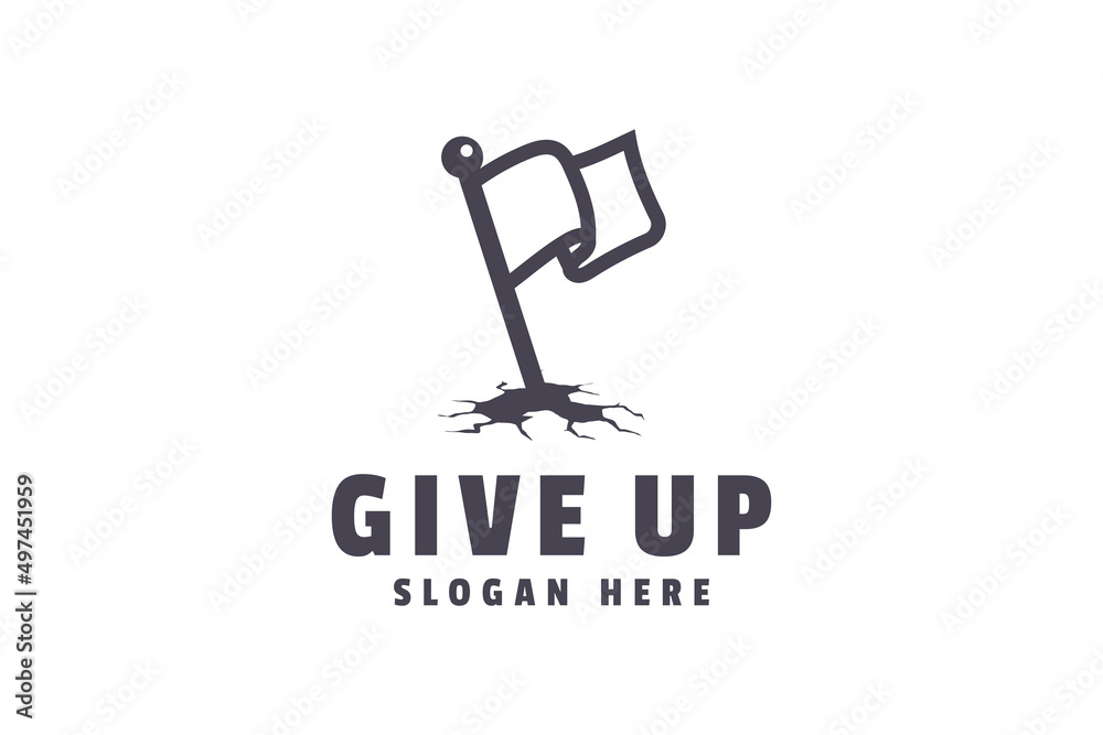 White flag logo design template. give up sign. business company symbol. White flag logo design template. give up sign. business company symbol.