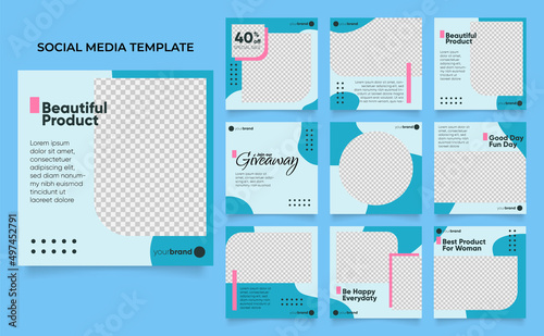 social media template banner blog fashion sale promotion. fully editable instagram and facebook square post frame puzzle organic sale poster