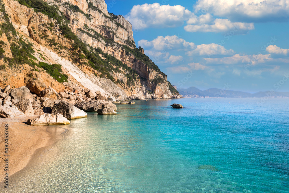Sardegna, splendida spiaggia selvaggia di Cala Goloritzè, a Baunei, Italia, Europa 
